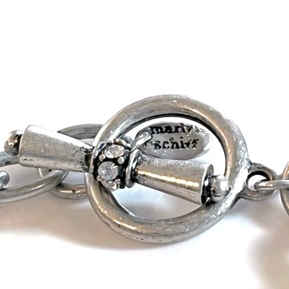 NEW Marlyn Schiff CHARM BRACELET Silver Honey Bee Pearl Facetet Crystal Beads 7” - Picture 3 of 4